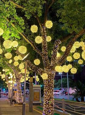 ld藤球灯挂e树圣诞户节彩灯防水外灯球圆球灯景程观亮化工装UFJ饰