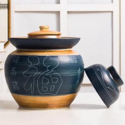 泡菜式子土陶咸菜罐家用老腌鸭蛋坛咸子陶HEF瓷加厚带盖四川泡菜