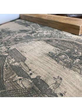 086M张择端清上河图全景图卷轴明传世名家书画F76M7T85装饰高清术