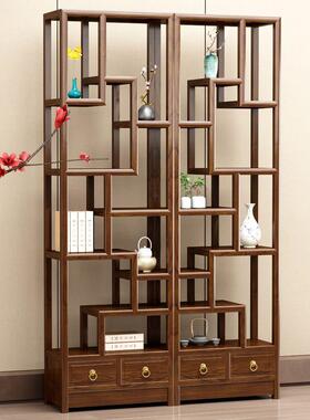 复中博古架木茶室置物架客式厅展示FUO柜多宝阁办公古室隔断玄实