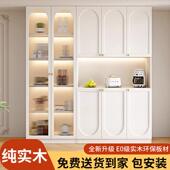 餐柜酒柜一体靠物墙厅现CZN代简约客储柜子边奶油风轻奢餐