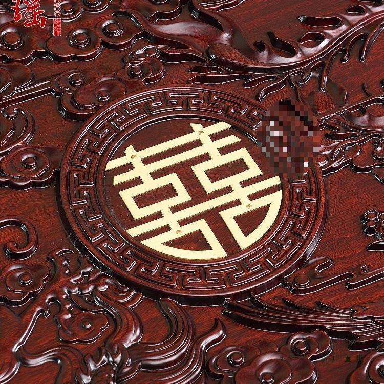 樟木陪香樟木箱子龙凤婚嫁箱全樟木字画393喜箱木箱箱嫁实木加厚