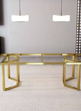 现货轻奢桌桌腿支架不锈钢脚桌办公餐桌架WCW板茶桌底座大岩理石