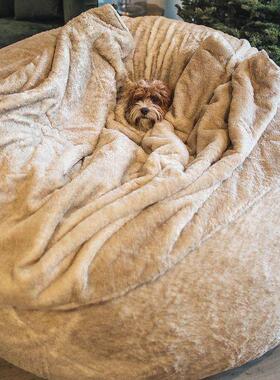 豆发懒人沙豆包人造毛皮袋海绵热销5FT6FT7Fxxl包T沙发源