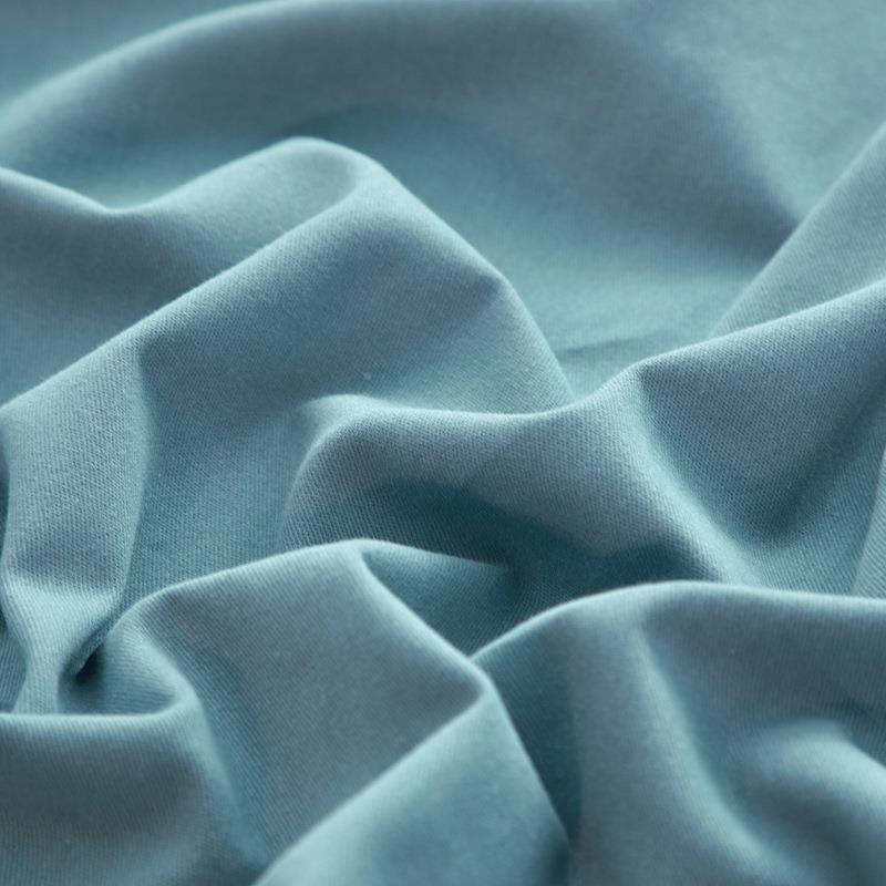 秋冬清新32支全毛四件套简约棉刺磨绣厚纯棉被套床单84065床上用