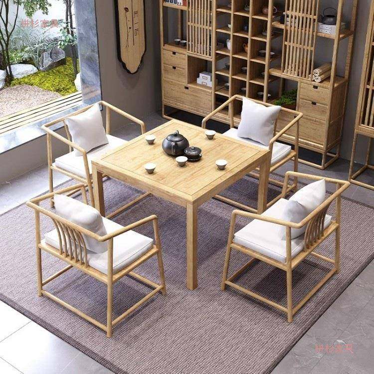 新中式木茶椅组合八桌仙桌牌桌打牌四方桌原木色正URZ方形实茶棋,商业/办公家具,茶台/茶桌,淘宝优惠券,粉丝福利购,淘宝优惠卷