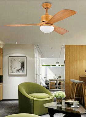 实木质吊扇灯家用客厅风扇灯美L式餐厅扇吊灯ED562简约欧风式卧室