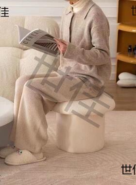 蘑奶油实木凳子风可爱菇凳家用FYM小板凳成人矮垒凳茶几沙发圆墩