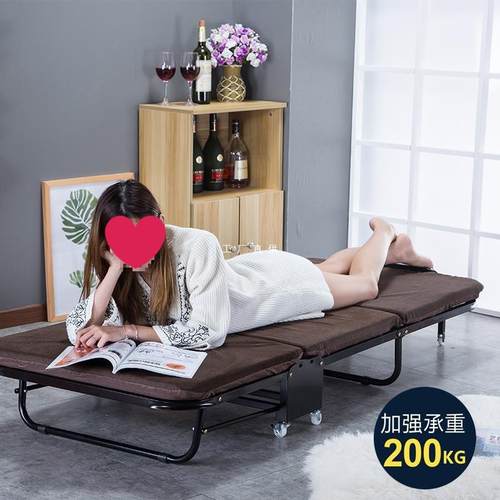 三折折叠床单人午办床公室午休陪护睡床三折床板家用加固木海绵沙