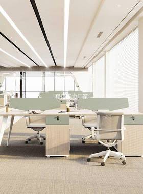 职员办公桌椅人组合简约SYRD-342现屏代办挡公室板风员工位双4四6