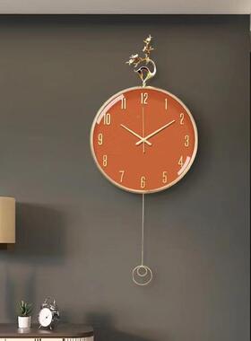 表意大气钟挂钟客厅现代家简约轻奢2025用时尚挂21071F墙壁挂时创