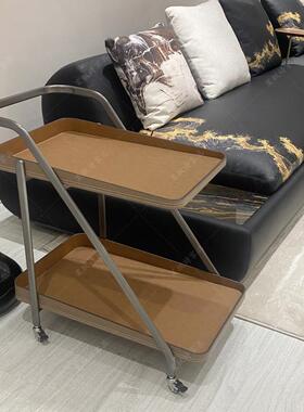 意式极07086简可以移简动边几中风约轻奢小推车马边鞍皮沙发桌小