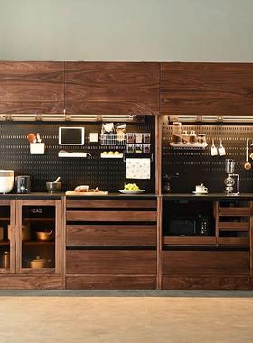 北美黑胡桃木餐柜IFZ现代边简约式全实木樱一桃木客厅体靠墙展示