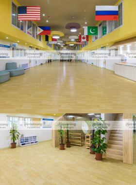 阿姆斯pc地板Ar壮mstrong木v纹系列学校展厅加厚耐磨959龙塑胶地