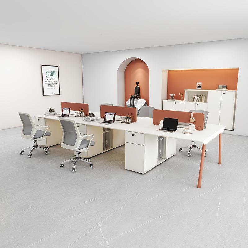 职组员办桌椅合屏简约现代四人46卡座员工446位办公室风工位电脑