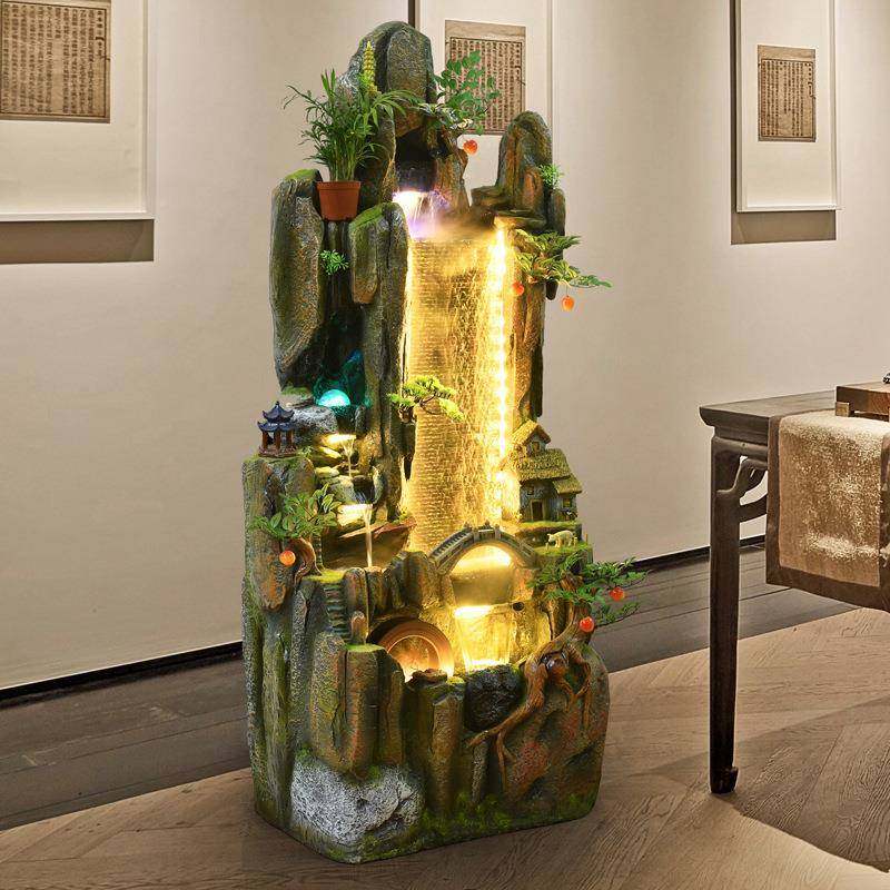 型假山喷泉水UCB景客厅办公室阳台加湿器高山摆水装饰落大地件造,家居饰品,流水摆件,淘宝优惠券,粉丝福利购,淘宝优惠卷