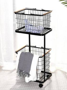 AL101864脏衣篮家用分衣洗篮置物架铁艺衣物脏衣服类收纳衣筐铁艺