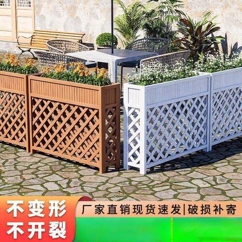 户外防腐木花箱阳台庭院围格档花盆种室外820网植箱实木花盆隔断