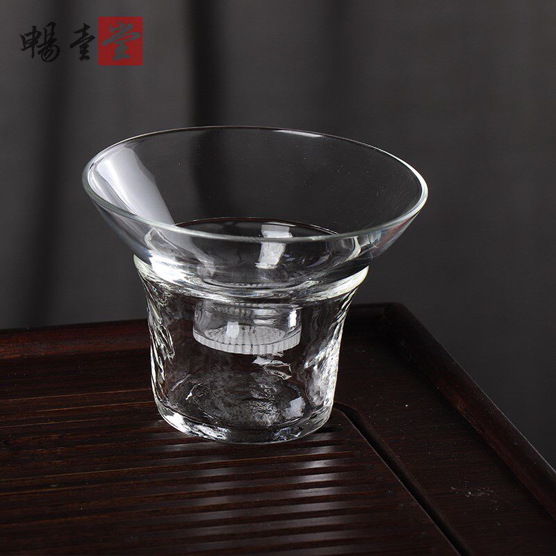 全玻璃过滤网茶漏玻璃茶叶过滤器创意茶斗茶隔茶滤泡茶配件