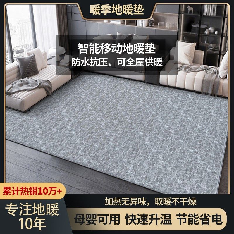 暖季冬季皮革防水石墨烯加热地暖垫电发热地毯客厅家用取暖垫移动