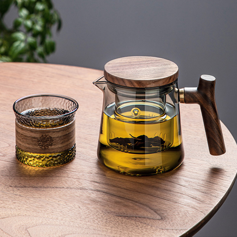 泡茶壶茶水分离玻璃耐高温单壶带过滤茶壶家用办公室茶具茶杯套装