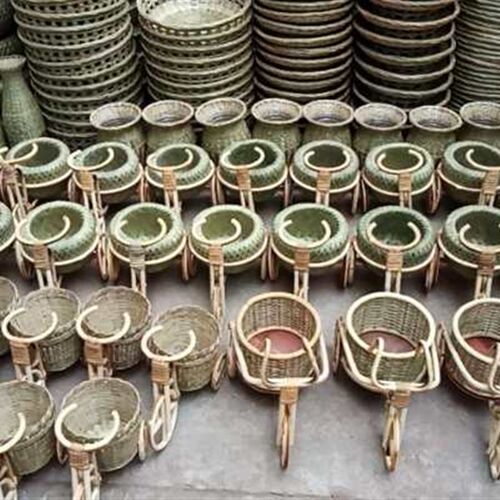 特色手工竹编竹制品个性竹车 装饰家居 精品人气竹编花篮