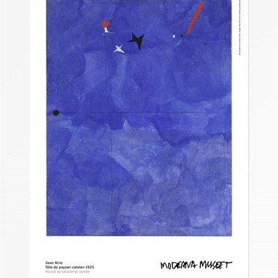 胡安米罗 Miro 蓝 瑞典进口海报 抽象艺术 旁白VoiceOver 装饰画