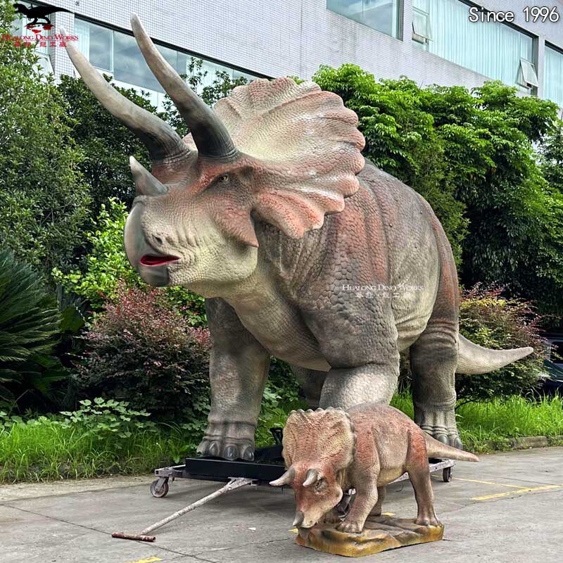 玻璃钢静态三角龙雕塑 博物馆景区美陈展览 大型模型玩具制作厂家