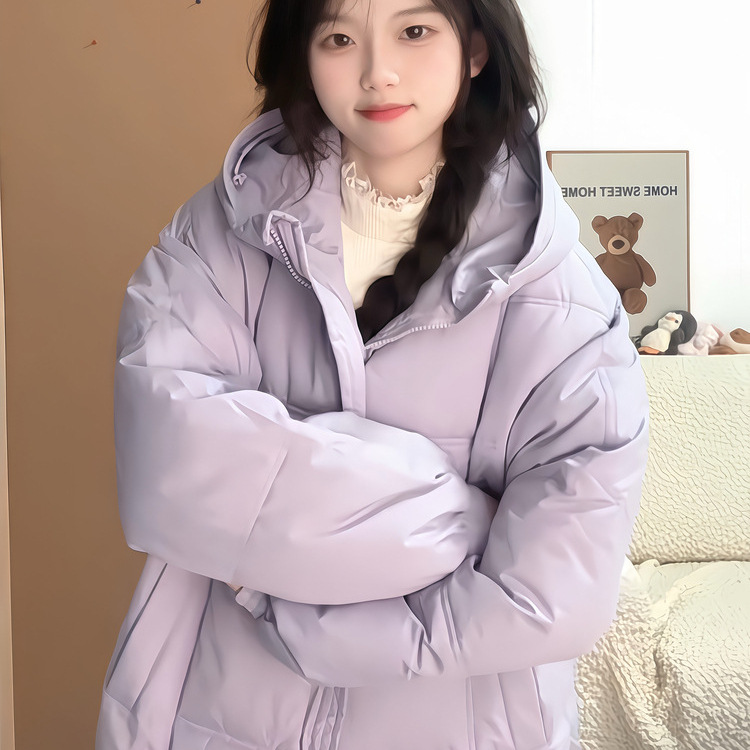 冬季棉服女中长款2025新款学生宽松棉衣韩版加厚过膝保暖羽绒棉袄