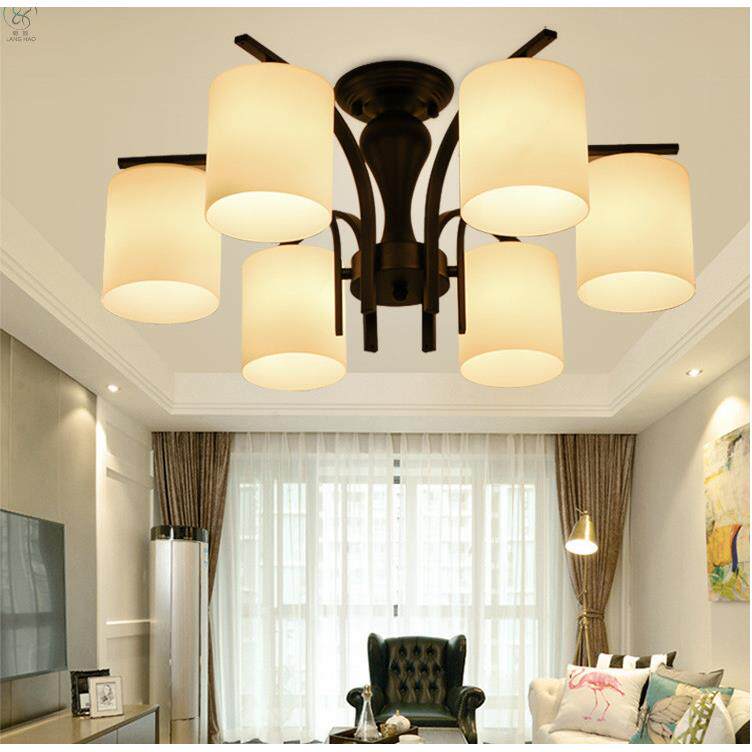 卧美式客131乡村简约古铁艺厅复室餐厅适宜低楼层欧式吸吊灯分区