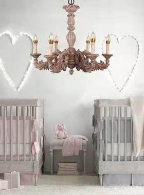 创美意式乡村法式厅木吊灯卧室餐厅客民宿71035酒店书房实复古灯