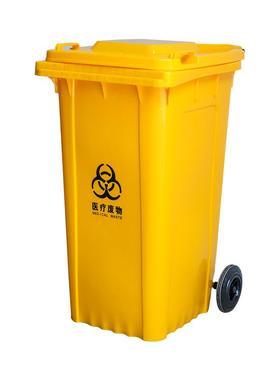 街道小区物塑料环卫垃圾桶馆44324L垃圾餐分类业0带轮带盖手推