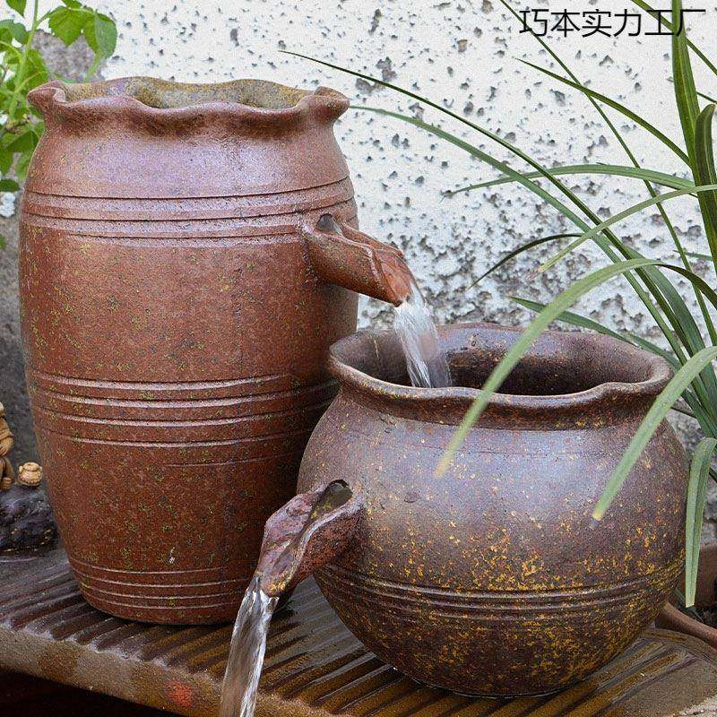 复古流水陶罐摆件循环水古法鱼缸鱼池造景套全MZL生态瀑滤布养过,家居饰品,流水摆件,淘宝优惠券,粉丝福利购,淘宝优惠卷