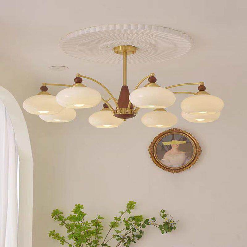 中古风子灯具客厅吊灯870灯美式胡桃木柿主简室约实木卧书房餐厅