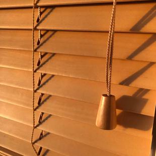 木百气叶窗帘卫玉龙生间办室遮公透隔热酒店民宿木质竹帘工光程百