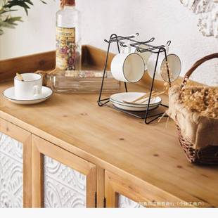 美式复古玄关柜田园门柜餐边柜酒柜雕花装饰柜四民667宿墅入户别