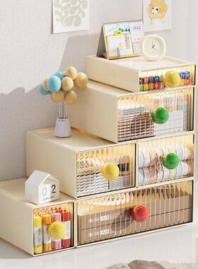 桌面收盒纳抽屉式书桌文具整理笔盒办公置物盒桌上工室位筒NUF盒