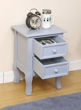 实木欧式简约床头式收家用抽屉50447式储物柜柜白色美现代卧室纳