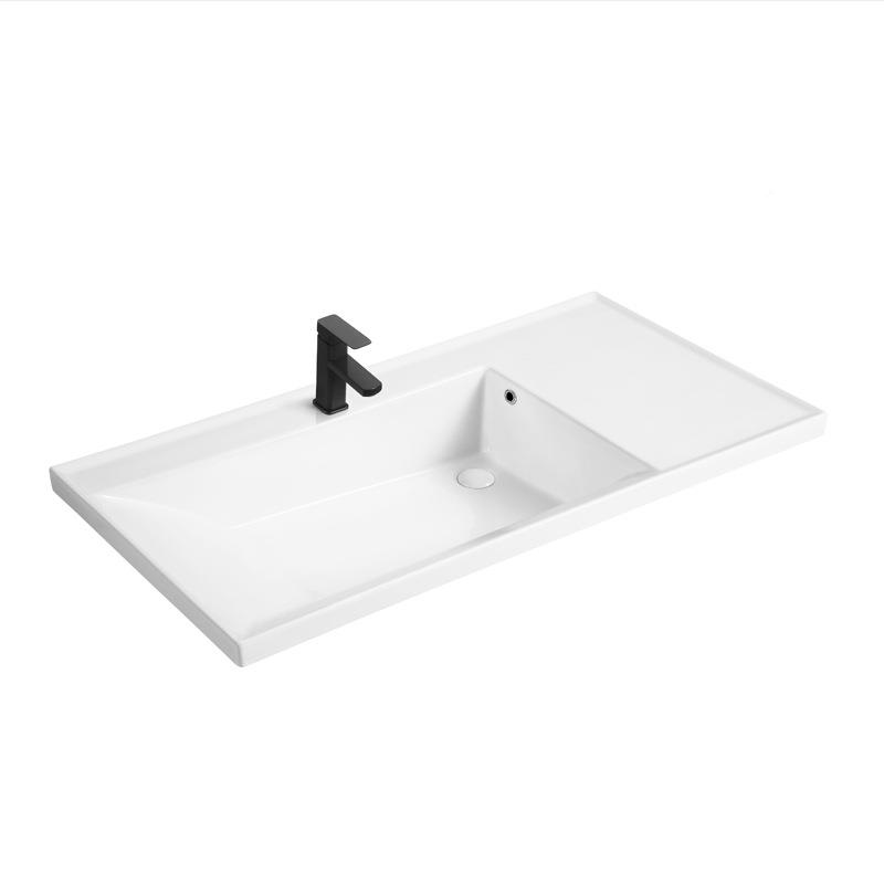 排陶瓷一体盆浴室柜盆侧水5盆3宽加宽55宽面台一体陶瓷半639嵌入