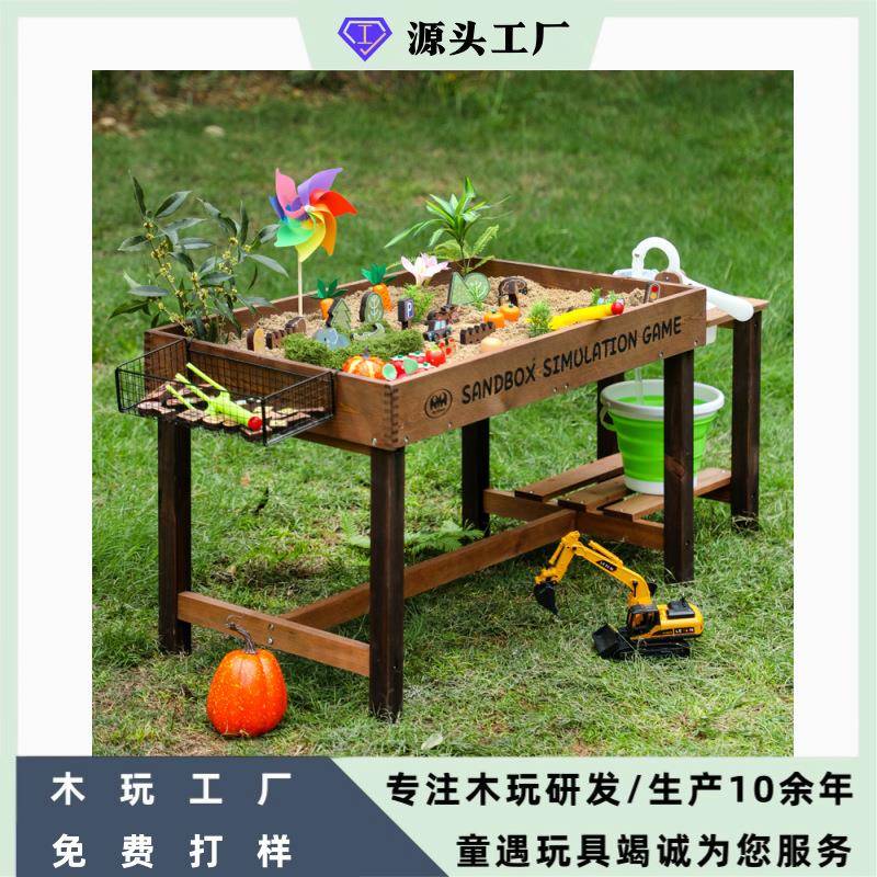 木质过家家仿真迷你幼儿园角色扮演外童户82厨房儿子推桌车灶台玩