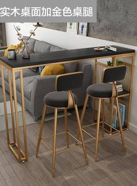 厅家大理LD-25815石酒吧吧台桌客隔断吧台实用木桌酒长条靠墙高窄