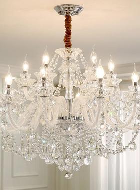 客厅晶吊水灯欧式奢33353华家用LED美式别墅大厅餐厅气卧室书大房