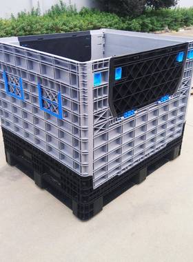 1210折叠卡板板箱箱塑料折叠盖FEK卡箱物流运输周装带叉车托盘箱