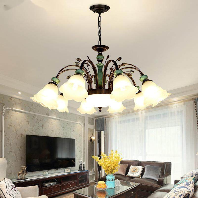 美式田园客室厅吊灯2025年款大气复陶新瓷587主卧古饭厅,家装灯饰光源,智能吊灯,淘宝优惠券,粉丝福利购,淘宝优惠卷