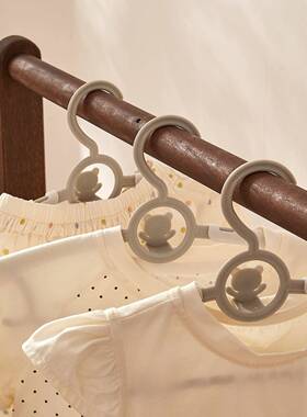 XVJ儿童衣架黑胡衣桃木落地室帽架家用卧挂架实木宝宝收纳衣衣服