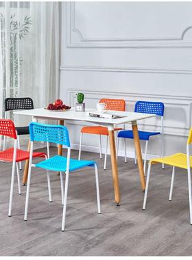 家用塑料椅子餐椅懒33640成人加厚休闲靠椅办公椅代现简约人电脑