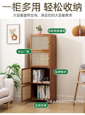 柜带置靠物架门多层收纳夹缝XIK书储物柜客厅展示柜子书架墙电视