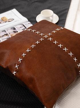 现代简约套黑棕系列轻尾奢抱高档JY1010-J样板枕间多件组合床巾搭