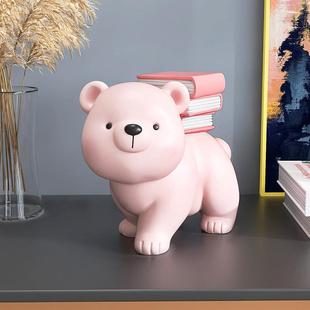 奶油风熊摆件客厅电视柜酒柜室桌面装饰品居儿房童节家书办公zls2