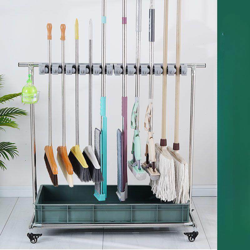 Y9移动落地TBH式阳拖把架不锈钢置物架放拖把把扫墩布架I子台清洁